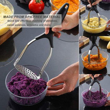 Ανοξείδωτο ατσάλι Potato Masher Εργαλείο κουζίνας Potatoes Crusher For Bean Vegetable Fruits Baby Food Manual Garlic Presser Chopper