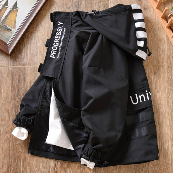 Geaca casual pentru copii cu gluga cu imprimeu pentru baieti