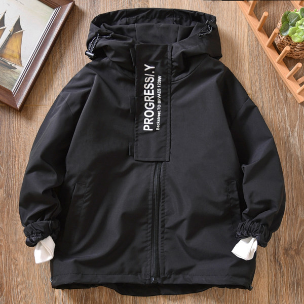 Geaca casual pentru copii cu gluga cu imprimeu pentru baieti