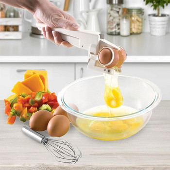 Creativity Egg Cracker Easy Separator Handheld Egg Opener Egg Breaker Kitchen Gadget with Safe Quick Separation Eggs