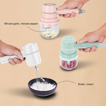 Пластмасова бъркалка за яйца от неръждаема стомана Без BPA USB акумулаторни кухненски ръчни миксери с 2 подвижни бъркалки