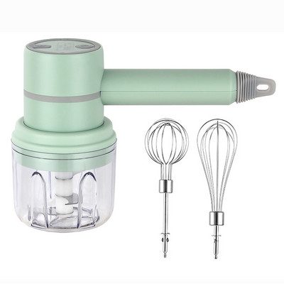 Nerūdijančio plieno plastikinis kiaušinių plaktuvas Be BPA USB įkraunamas rankinis virtuvės maišytuvas su 2 nuimamais plaktuvais