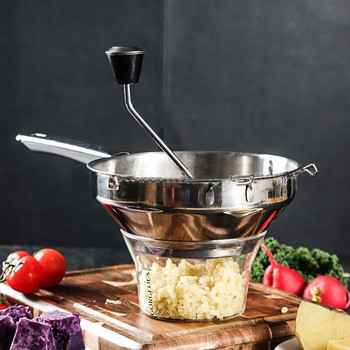 Рижанка за картофи от неръждаема стомана с дискове Бъркалка за картофи Инструмент за разбиване на плодове и зеленчуци Машина за разбиване на готвена храна Кухненски аксесоари