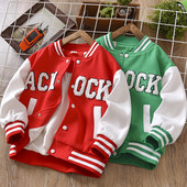 Ležerna dječja jakna s natpisom za dječake