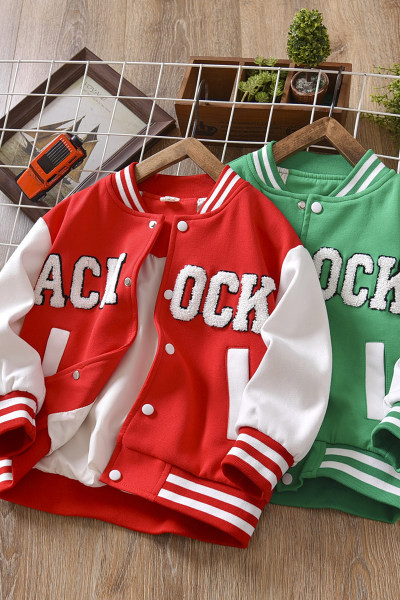 Ležerna dječja jakna s natpisom za dječake