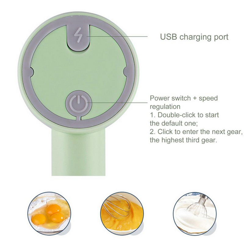 1vnt belaidis elektrinis maisto maišytuvas rankinis plakiklis plaktuvas Plaktuvas kiaušinių plakiklis rankinis maišytuvas Automatinis česnako smulkintuvas virtuvės įrankiams