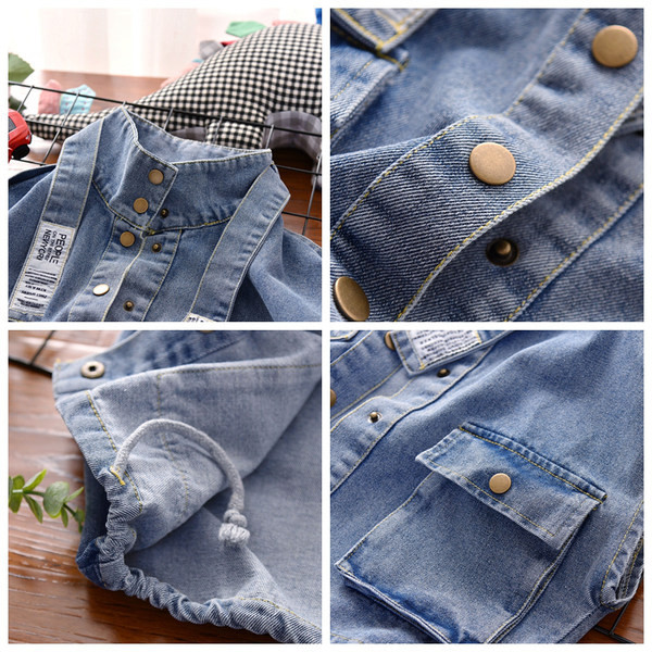 Uut mudelit kirja ja nööpidega teksavest poistele