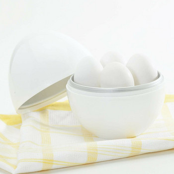 Нова капсула за яйца - Микровълнова фурна за варене на яйца Уред за готвене на пара за яйца Перфектно готви яйца и отделя черупката