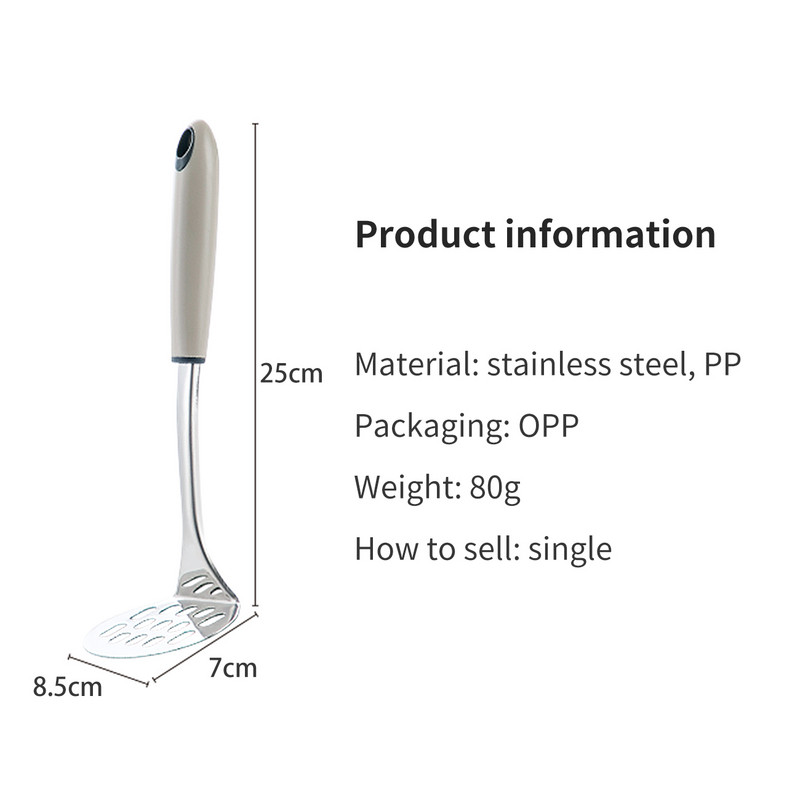 Bucătărie Essential din oțel inoxidabil Masina de cartofi Mâncare pentru copii Instrumente complementare Instrument pentru piure de fructe laminate