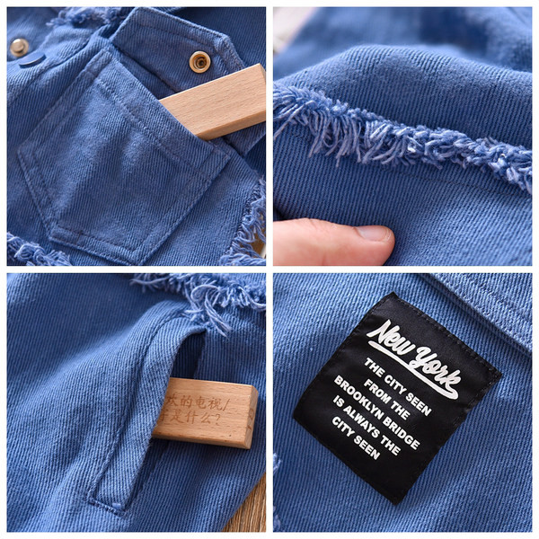 Dječji traper prsluk s poderanim elementima za dječake