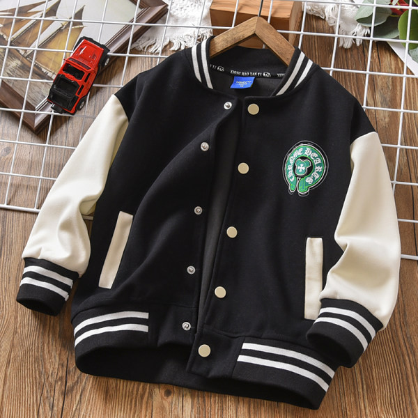 Ležerna sportska jakna s logotipom i gumbima za dječake