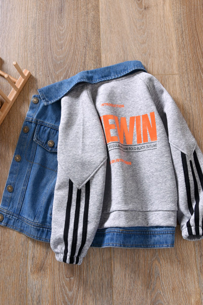 Ležerna traper jakna s natpisom