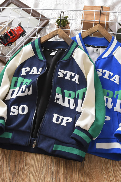 Detská bunda na každodenné nosenie s nápismi - pre chlapcov