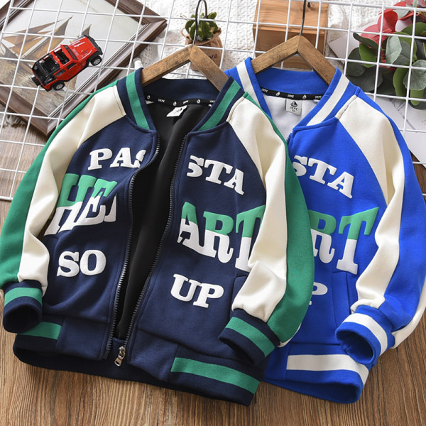 Detská bunda na každodenné nosenie s nápismi - pre chlapcov