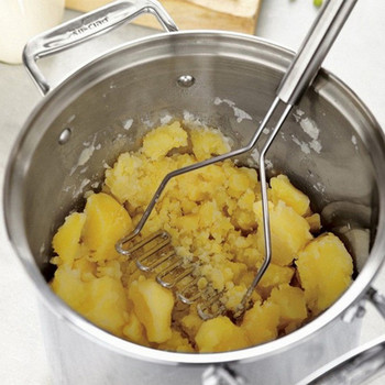 SIMMY Кухненски инструмент Хранителна машина за преса за картофи с различна форма от неръждаема стомана с дървена дръжка