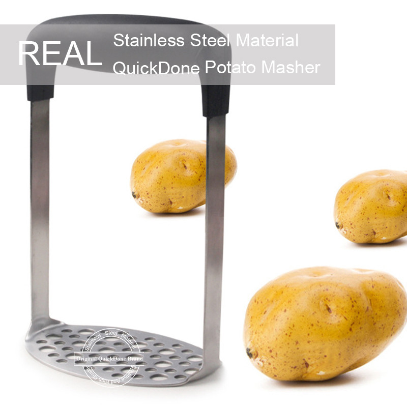 „QuickDone“ nerūdijančio plieno bulvių grūstuvė su neslystančia rankena, patvari preso trintuvas vaisiams daržovėms reikalingas virtuvės įrankis AKC6120