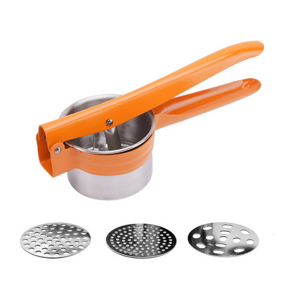 Masina de zdrobire de cartofi Masina de cartofi din otel inoxidabil cu 3 plase de noroi sub presiune pentru storcator de legume cartofi morcovi Accesorii de bucatarie