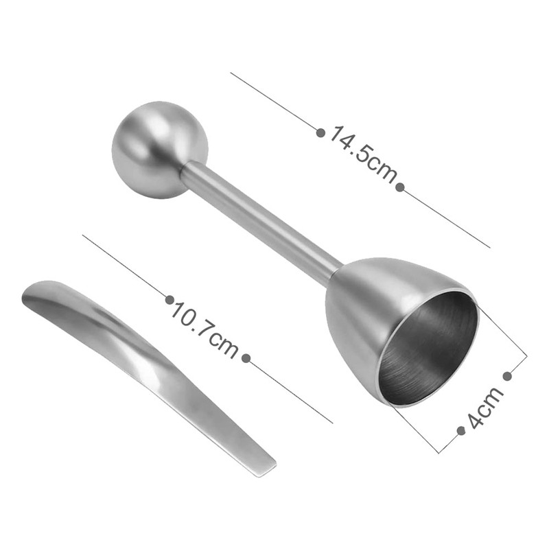 Tojásvágó, Tojásvágó, Tojástörő kemény és lágy főtt tojásokhoz, Tojásvágó kanállal, Rozsdamentes acél konyhai eszközök