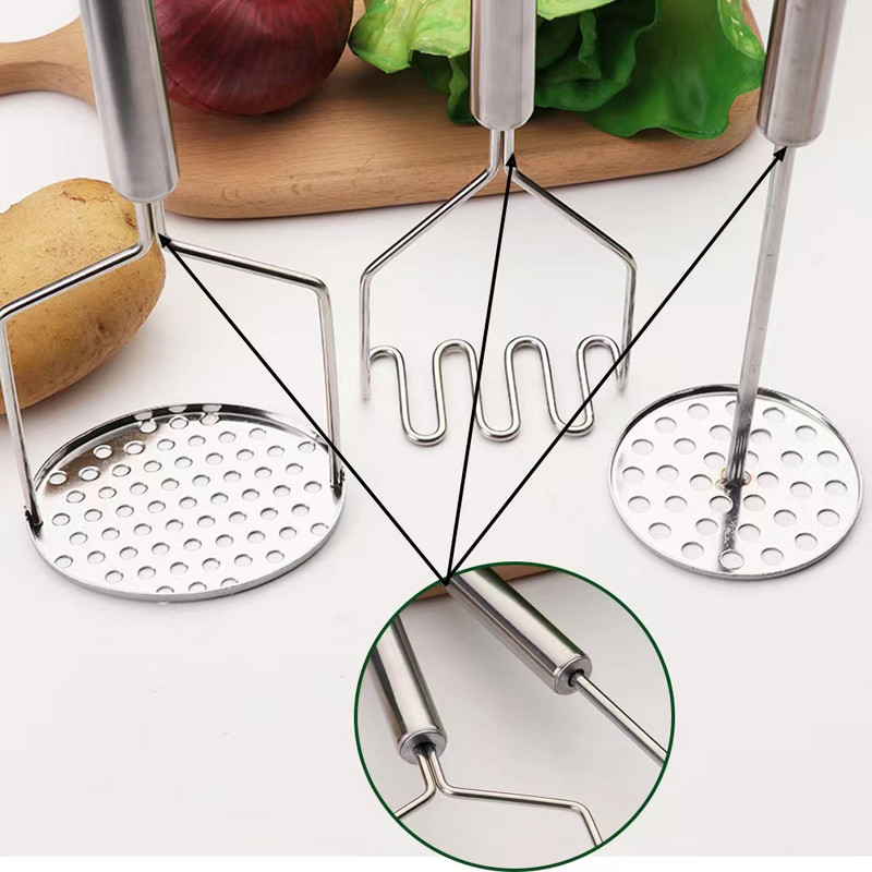 Mașini de zdrobire de cartofi din oțel inoxidabil Mașină de zdrobire de cartofi de rezistență Mașină de tăiat legume și fructe Concasor Accesorii de bucătărie Ustensile de gătit de bucătărie