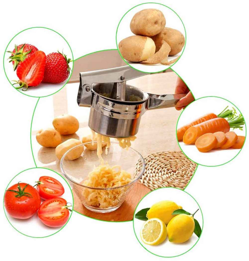 GODWJ Oțel inoxidabil Mașină de zdrobire pentru cartofi Presă pentru fructe și legume Storcator Concasor Stocător de uz casnic Instrumente de gătit