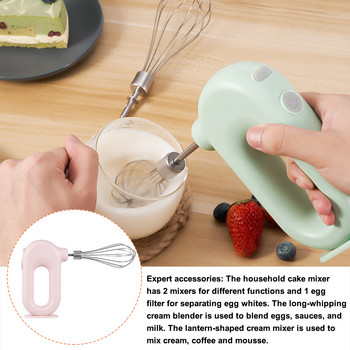 Безжично ръчно зареждане Разбийте миксер за яйца за инструмент за печене Екологичен високоскоростен ръчен блендер за преносими кухненски инструменти