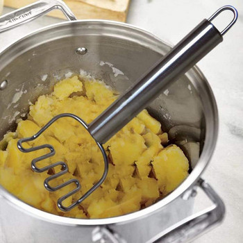 Мелница с ръкохватка от неръждаема стомана 304 Страхотна за приготвяне на картофено пюре Машина за картофи Лесни за почистване Кухненски инструменти