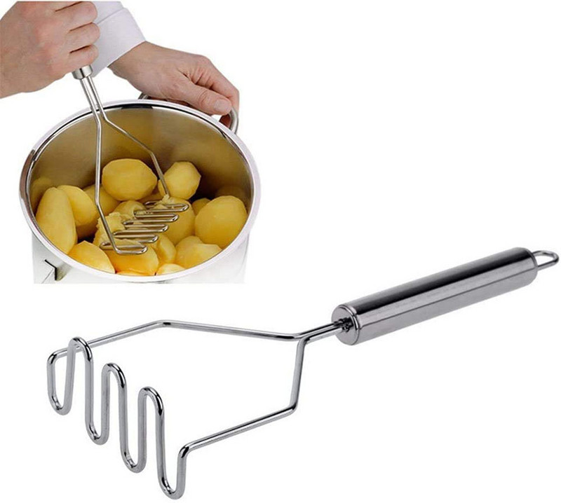 304 nerūdijančio plieno rankena skirta smulkintuvas, puikiai tinkantis lengvai valytiems virtuvės įrankiams bulvių košei gaminti