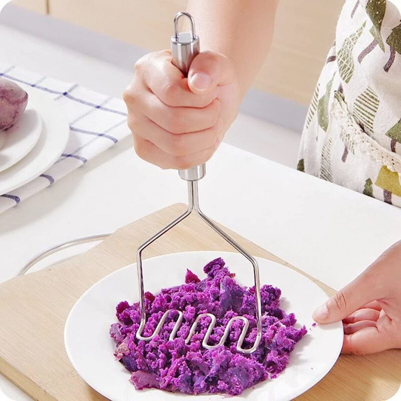 304 nerūdijančio plieno rankena skirta smulkintuvas, puikiai tinkantis lengvai valytiems virtuvės įrankiams bulvių košei gaminti