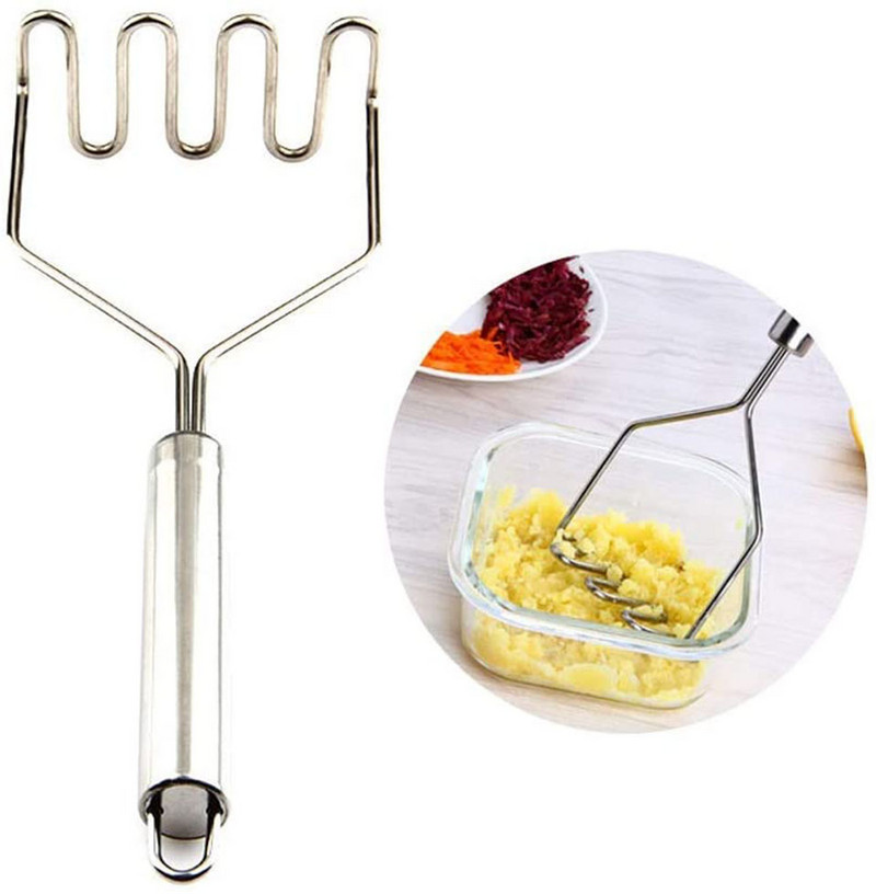 304 nerūdijančio plieno rankena skirta smulkintuvas, puikiai tinkantis lengvai valytiems virtuvės įrankiams bulvių košei gaminti
