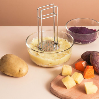 Машачка за картофи от неръждаема стомана Домакинска машина за чесън Инструменти за готвене Кухненски джаджи и аксесоари Кухненски принадлежности