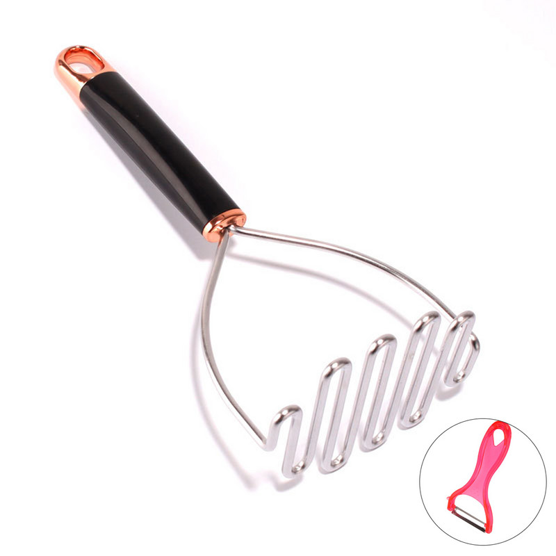 Masina de zdrobire de cartofi, zdrobitor de cartofi din oțel inoxidabil, mașină de zdrobire profesională din sârmă de metal Instrument de bucătărie pentru fasole, avocado, legume