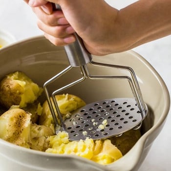 Υψηλής ποιότητας από ανοξείδωτο χάλυβα Potato Masher Ricer Puree Double Press Plates Fruit Crusher Pumpkin Potatos Masher