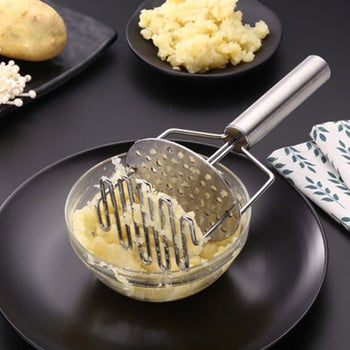 Υψηλής ποιότητας από ανοξείδωτο χάλυβα Potato Masher Ricer Puree Double Press Plates Fruit Crusher Pumpkin Potatos Masher