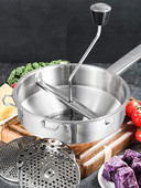 Moara multifunctionala de mancare din otel inoxidabil Masini de pisare manuale de cartofi Namol de moara de legume pentru alimente cu 3 discuri de macinat WF