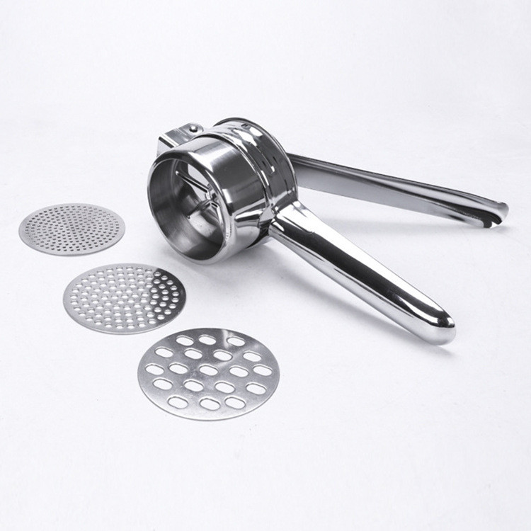 Új burgonyanyomók Ricers Konyhai főzőeszközök Rozsdamentes acél nyomású iszappüré Zöldség-gyümölcs présgép Fokhagymanyomó