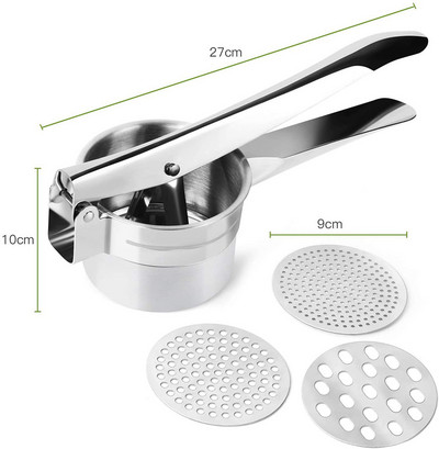 3 cserélhető versenytárcsa burgonya-zöldség- és gyümölcstörő Élelmiszertörő rozsdamentes acéltörőt készít