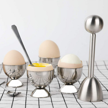 Комплект горни капаци за бисквити Киш Държач за разделяне на меки твърди изпечени яйца Включва 1X отварачка за яйца, 4X лъжица за яйца, 4X горен нож за чаша за яйца St