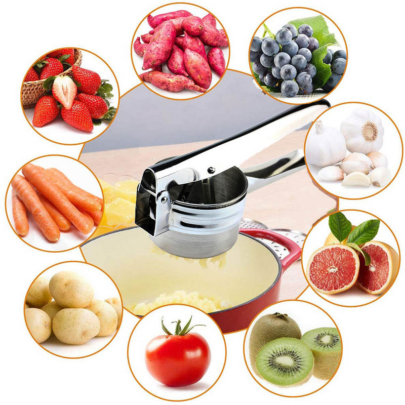 Nerūdijančio plieno bulvių trintuvas su rankena Vaisių daržovių spaudimo sulčiaspaudė Smulkintuvas Smulkintuvas Buitiniai virtuvės maisto gaminimo įrankiai