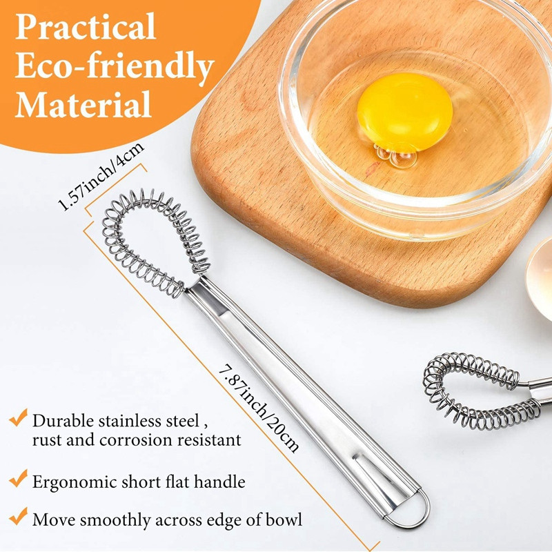 4 komada mutilica za jaja od nehrđajućeg čelika, mini opružna spirala, pjenjača, silikonska pjenjača, ručna miješalica, mikser, pjenilica za mlijeko, mikser za kavu