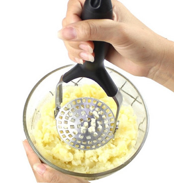SIMMY Домакински кухненски инструменти Преса за картофено пюре Преса за картофено пюре от неръждаема стомана Преса за сладки картофи Ricer с пластмасова дръжка