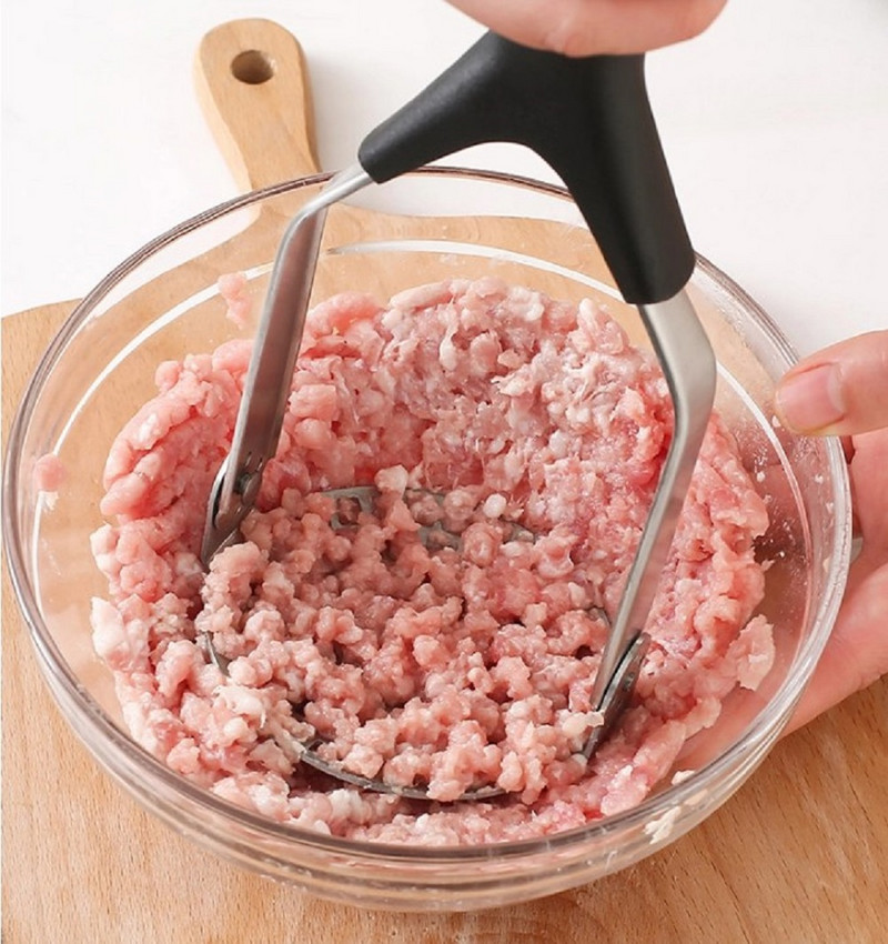 SIMMY buitiniai virtuvės įrankiai Bulvių košės presas Nerūdijančio plieno saldžiųjų bulvių trintuvas su plastikine rankena