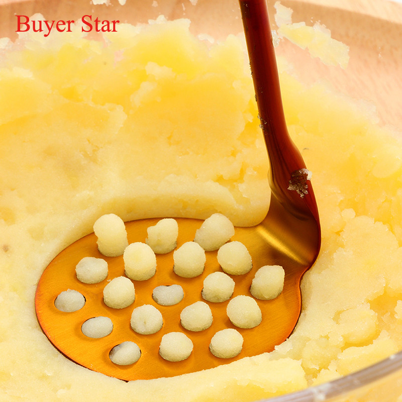 1PC 18/10 din oțel inoxidabil presat cartofi zdrobitor piure piure zdrobitor cartofi împingător neted piure de cartofi zdrobitor instrumente pentru fructe