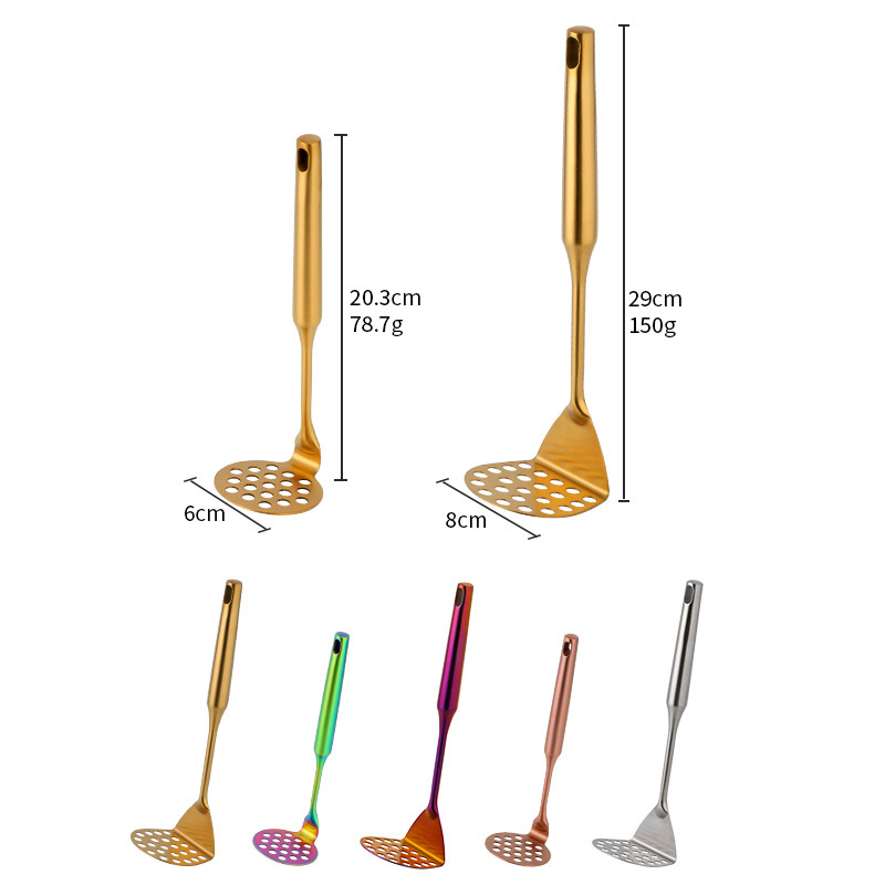1PC 18/10 din oțel inoxidabil presat cartofi zdrobitor piure piure zdrobitor cartofi împingător neted piure de cartofi zdrobitor instrumente pentru fructe