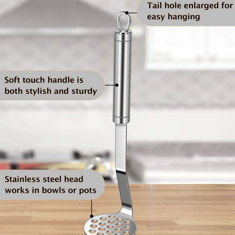 BOUSSAC virtuvės reikmenys bulvių košės preso daugiafunkcinis rankinis nerūdijančio plieno bulvių preso pagalbinių medžiagų plaktuvas