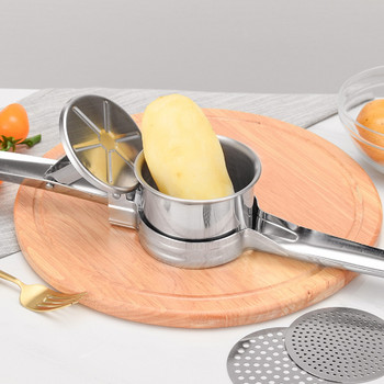 SIMMY Kitchen Gadgets πολτοποιητής πατάτας από ανοξείδωτο χάλυβα, πρέσα ρυζιού πατάτας με 3 εναλλάξιμους δίσκους πουρέ πατάτας