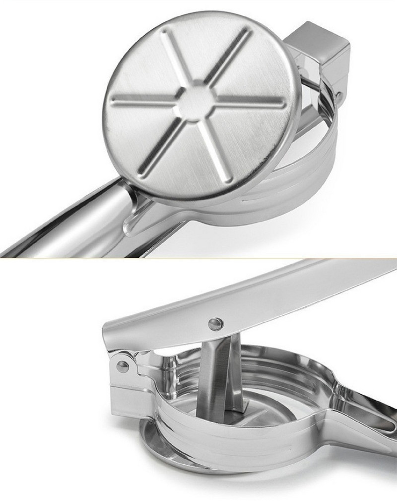 SIMMY Kitchen Gadgets nerūdijančio plieno bulvių košės presas su 3 keičiamais diskais bulvių košė