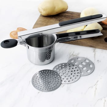 Potato Masher Ricer Press Πουρέ πατάτας από ανοξείδωτο χάλυβα Θρυμματισμός πατάτας πουρέ φρούτων λαχανικών αποχυμωτής Εργαλείο παρασκευής πρέσας