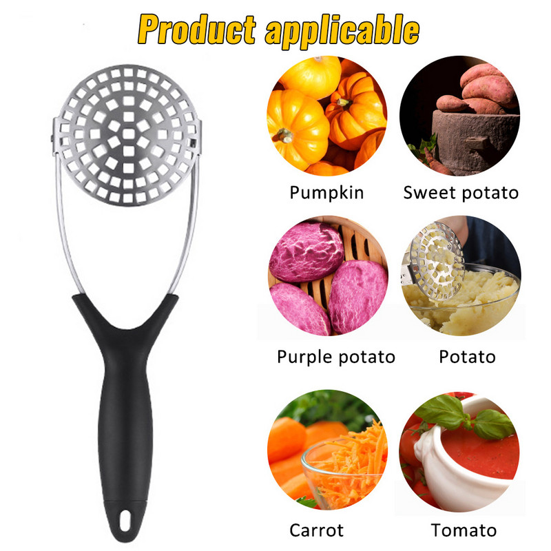 Mașină de zdrobire de cartofi presată din oțel inoxidabil Aparat de piure pentru piure Mașină de zdrobire de cartofi Fructe și legume Unelte de tăiat cu valuri Gadget de bucătărie