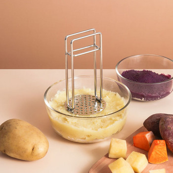 Μηχανή για πουρέ πατάτας από ανοξείδωτο χάλυβα Μηχανή για πουρέ χυμό πατάτες Mud Pusher Crusher Fruit Masher Kitchen Gadgets and Accessories