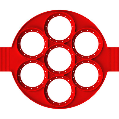 Kelių formų silikoninė blynų kepimo mašina, 7 skylės Nelipnios kepimo formos žiedas keptų kiaušinių formos, skirtos šeimai gaminti Virtuvės reikmenys